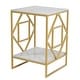preview thumbnail 4 of 7, Sintered Stone End Coffee Table 2 Tier Side Table With Storage Shelf - 15.75x15.75x22.83 inch