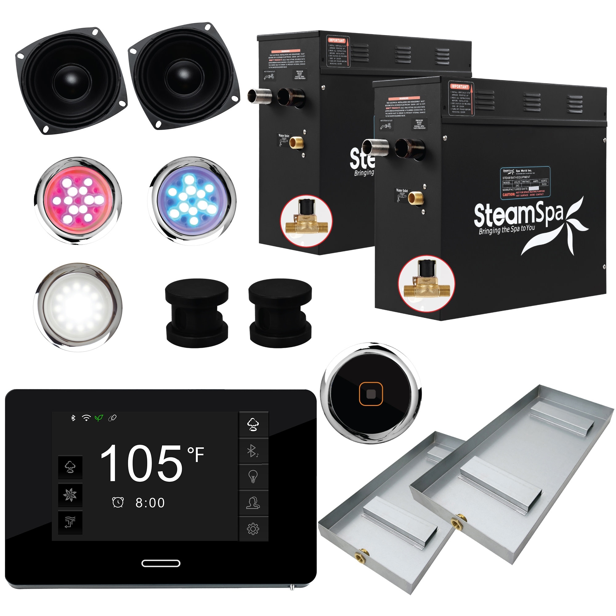 SteamSpa BKT1500-A Black Series Wifi and Bluetooth 15kW QuickStart
