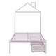 preview thumbnail 32 of 71, Metal Platform Bed With Two Drawers,House-Shaped Headboard Design