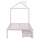 preview thumbnail 27 of 75, Metal Platform Bed with 2 Drawers, Bedroom Kids Bed Frame with House-Shaped Headboard Design and Support Slats, Easy Assembly Pink - Twin