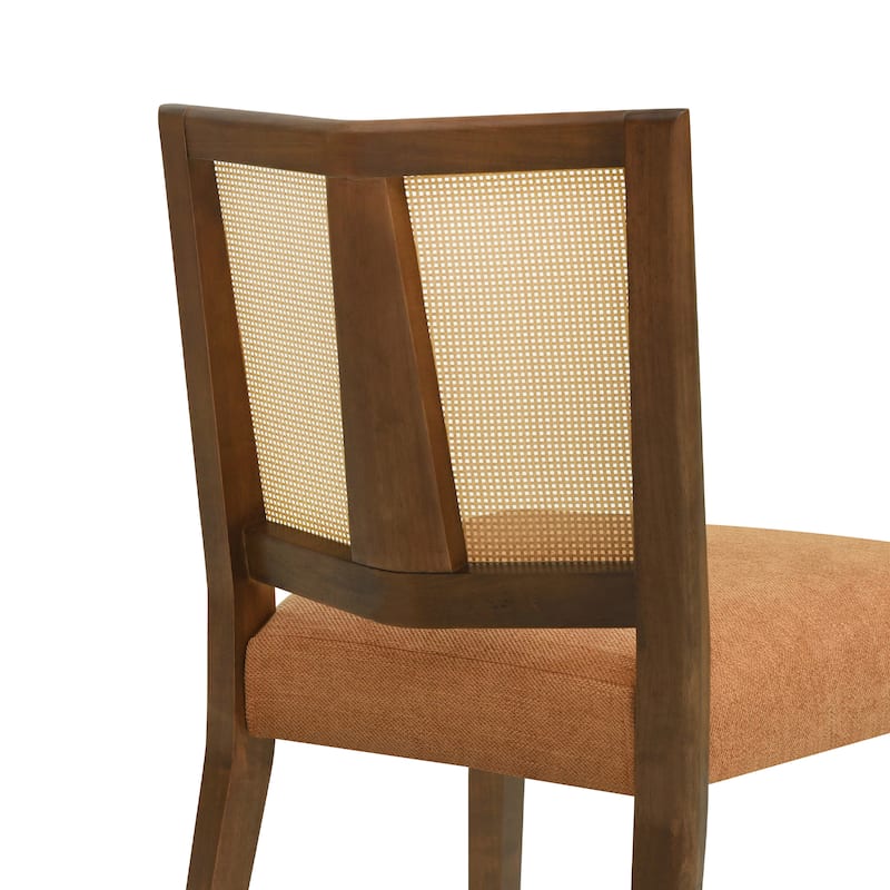 Christopher Knight Home - Oliver Mid-Century Rattan Back Upholstered Dining Chair Set of 2