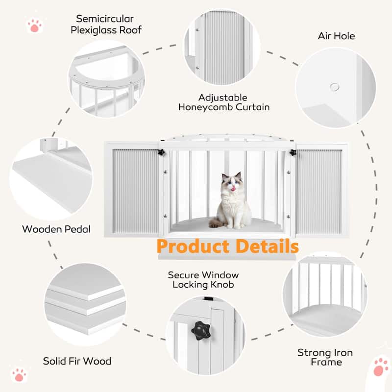 VEIKOUS Premium Cat Window Perch Box, 360° View Outdoor Catio Enclosure with Sunroof