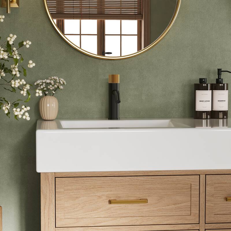 Modern 1-Handle Single Hole Bathroom Faucet with Anti-Slip Handle