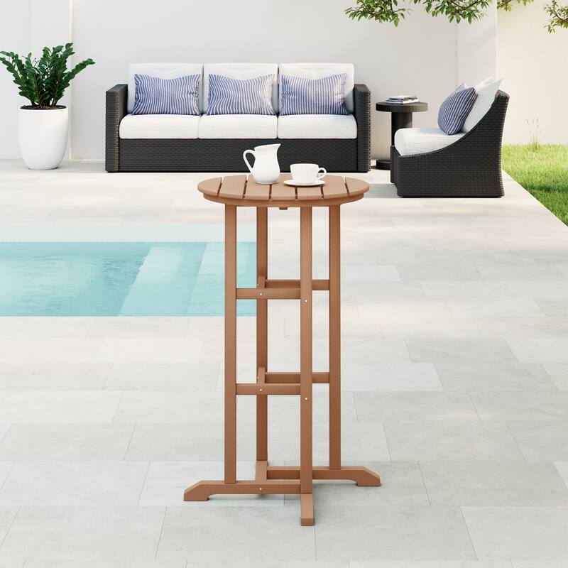 Laguna Hdpe All Weather Outdoor Patio 24" Round Bar Bistro Table
