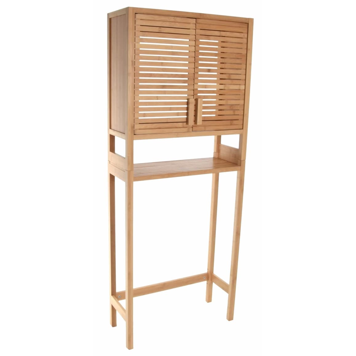 Zenvida Over Toilet Storage Cabinet Bathroom Organizer Natural Bamboo