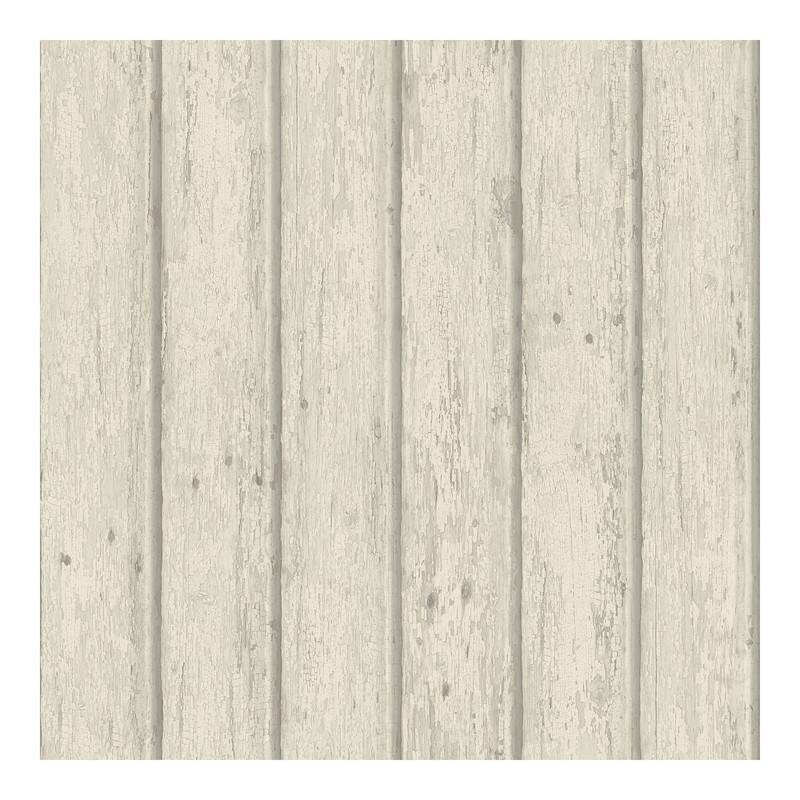 Chesapeake Jack Beige Weathered Clapboards Wallpaper - 20.5 x 396 x 0.025