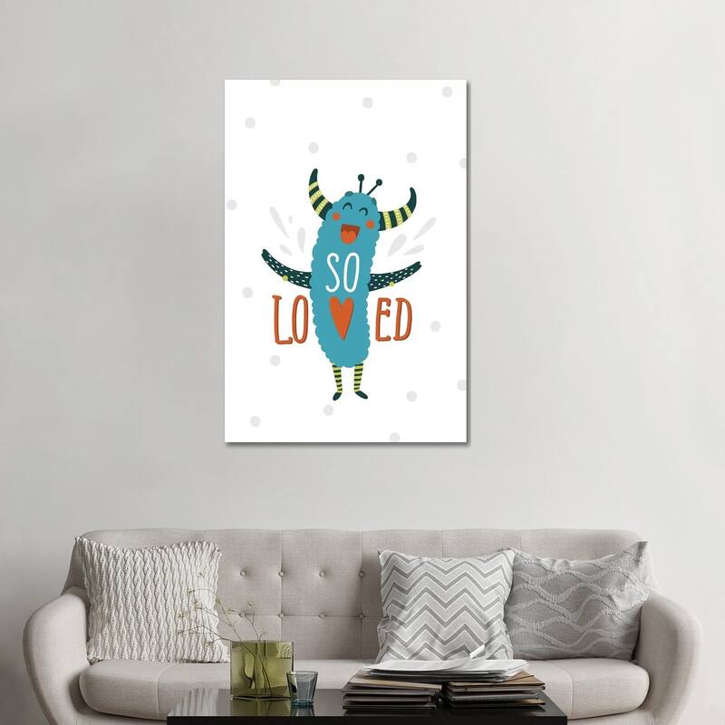 iCanvas "Little Monsters So Loved" by Pixy Paper Canvas Print - 48x32x1.5