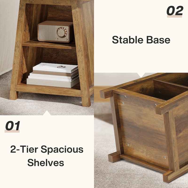 End Table with Closed Back