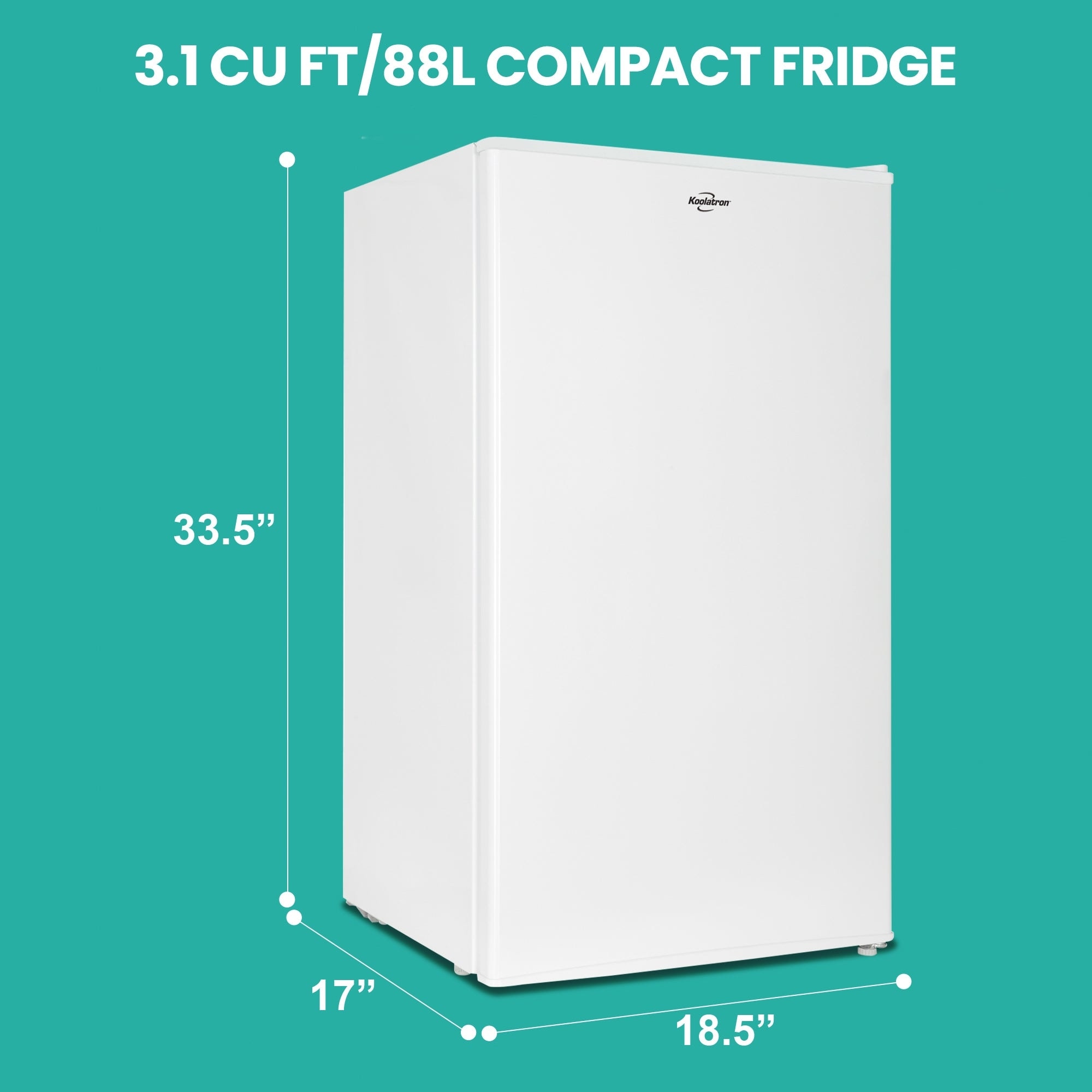 Koolatron Compact Fridge with Freezer- 3.2 Cu Ft- White BC88W, Color: White  - JCPenney