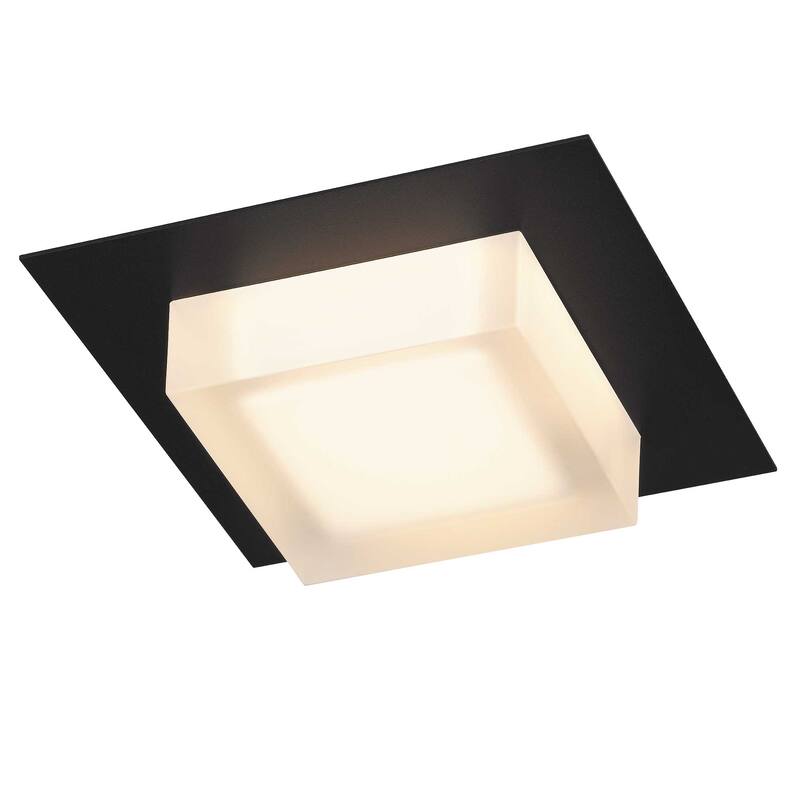 8 Inch Square LED Flush Mount Light Etched Acrylic Shade Dimmable
