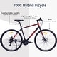 21 Speed Hybrid Bike Disc Brake 700c Road Bike For Men Women's City 