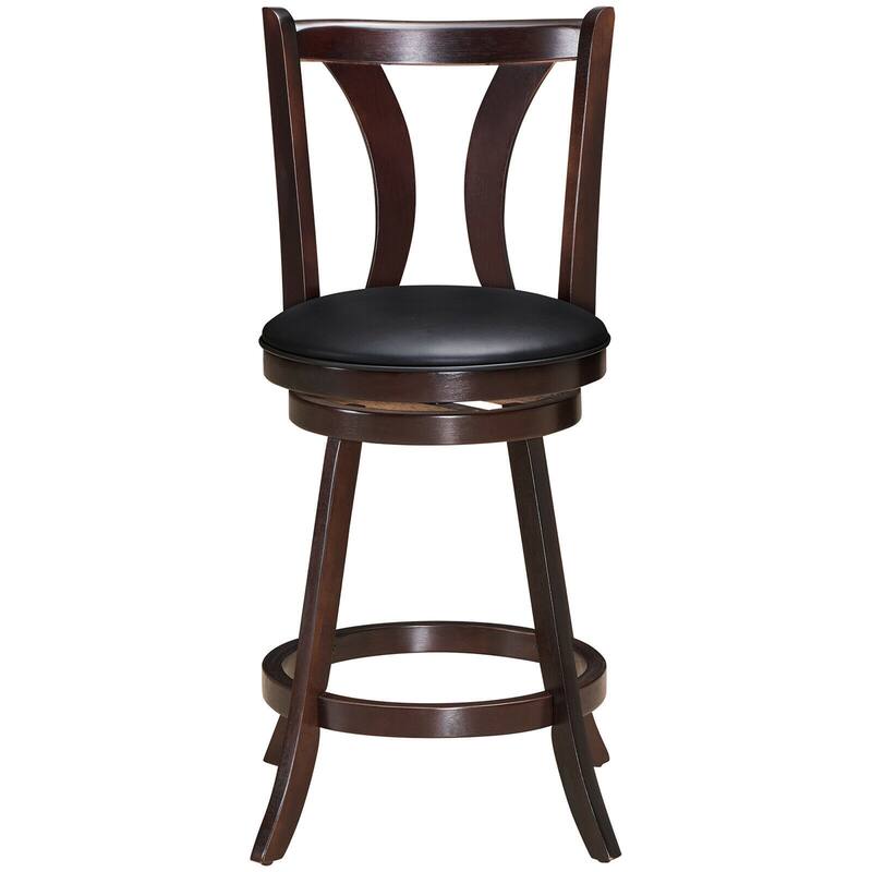 Gymax Set of 2 Swivel Bar stool 24'' Counter Height Leather Padded - See Details