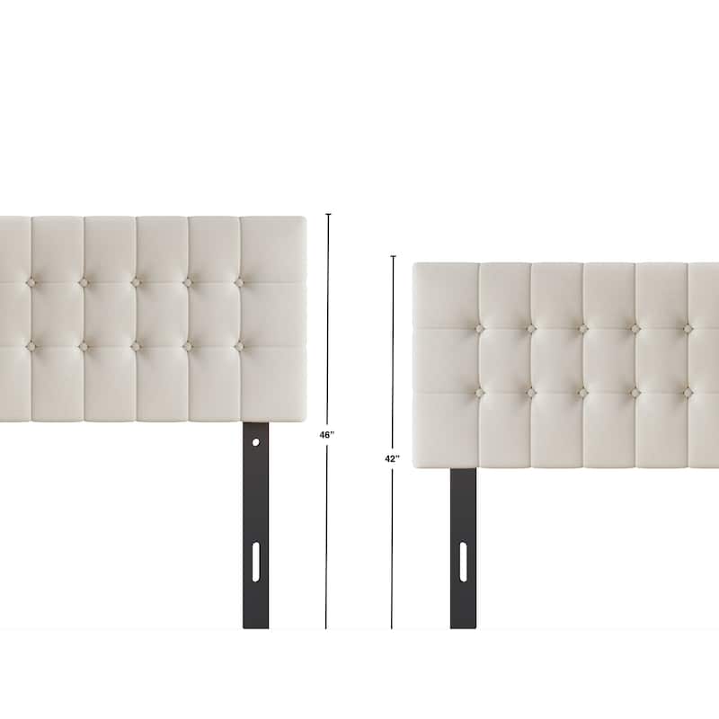 CraftPorch Linen Button Tufted Upholstered Adjustable Headboard