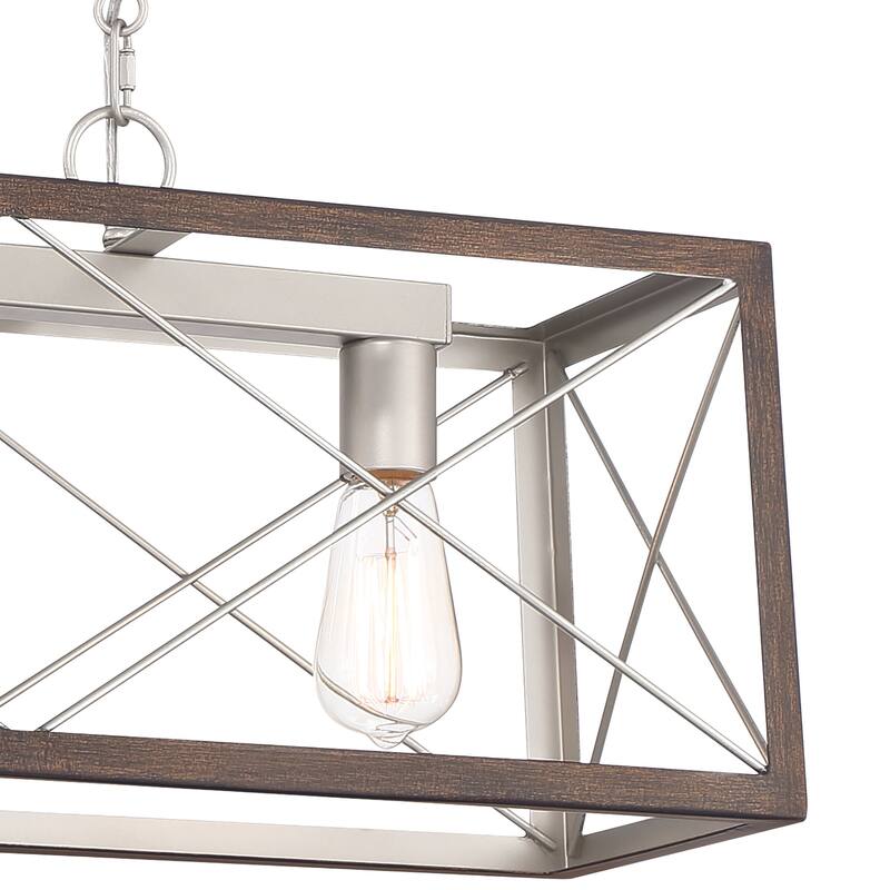 Acroma 3-light Rectangle Island Chandelier for Dining Room - 25 inches