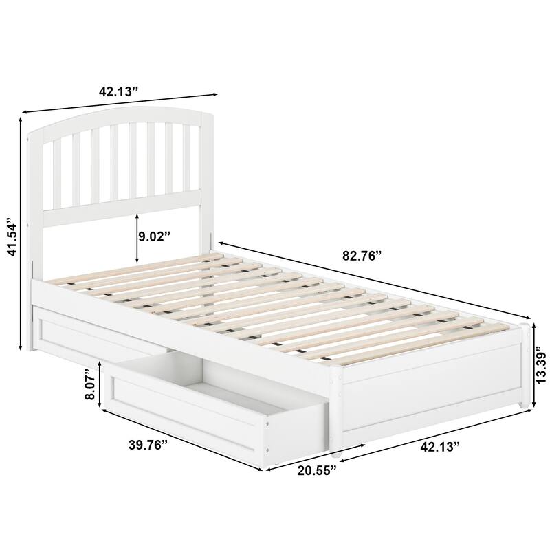 Lucia Platform Bed with Panel Footboard and Storage Drawers