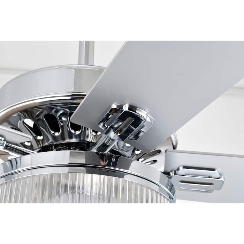 Chrome 52 Inch Polished Finish Ceiling Fan with Remote