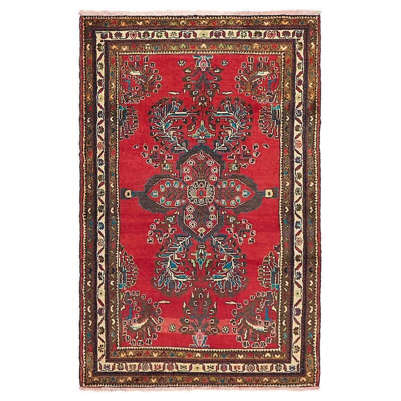 ECARPETGALLERY Hand-knotted Anadol Red Wool Rug - 3'3 x 5'0