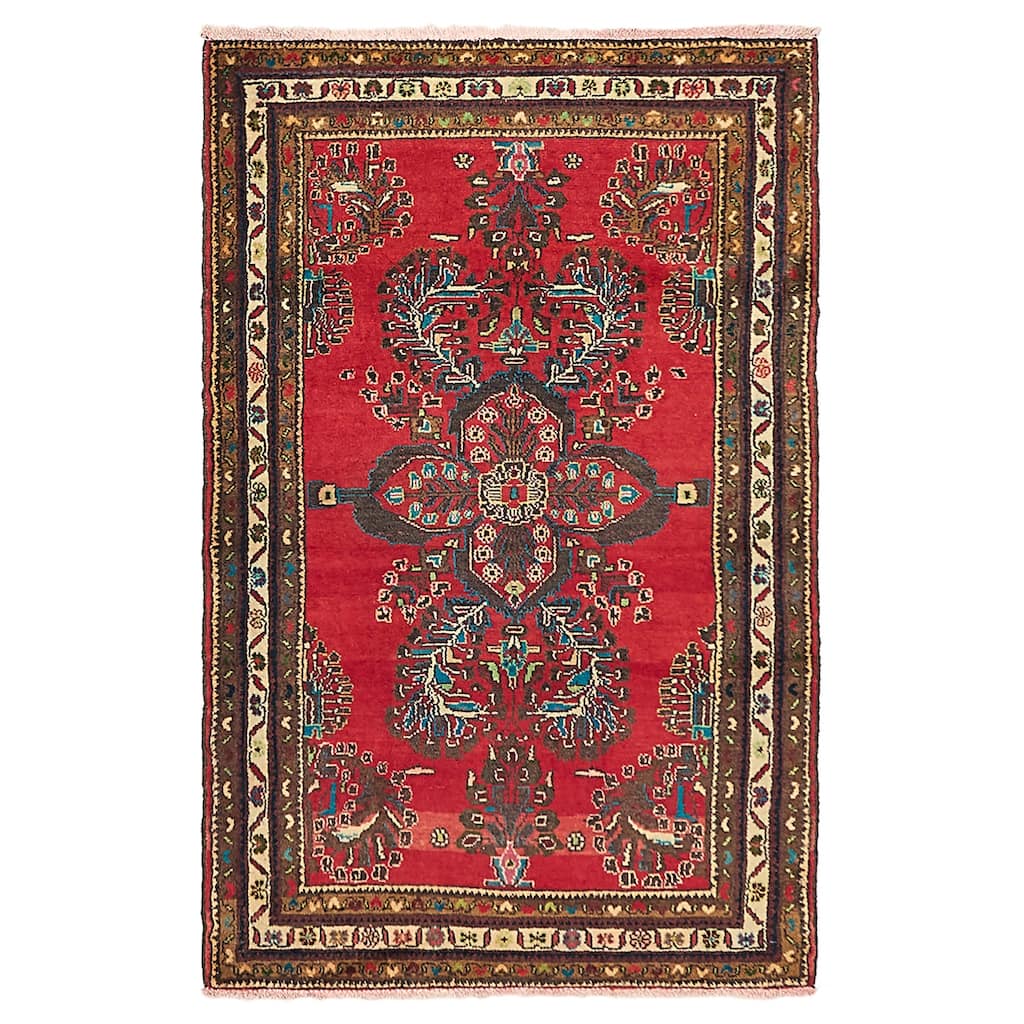 ECARPETGALLERY Hand-knotted Anadol Red Wool Rug - 3'3 x 5'0