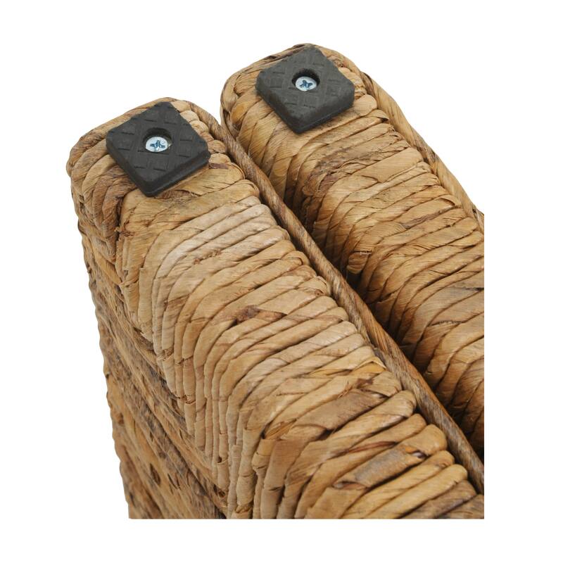 NPD Furniture Kanza Woven Abaca Rectangular Nesting Side Tables, Set of 2