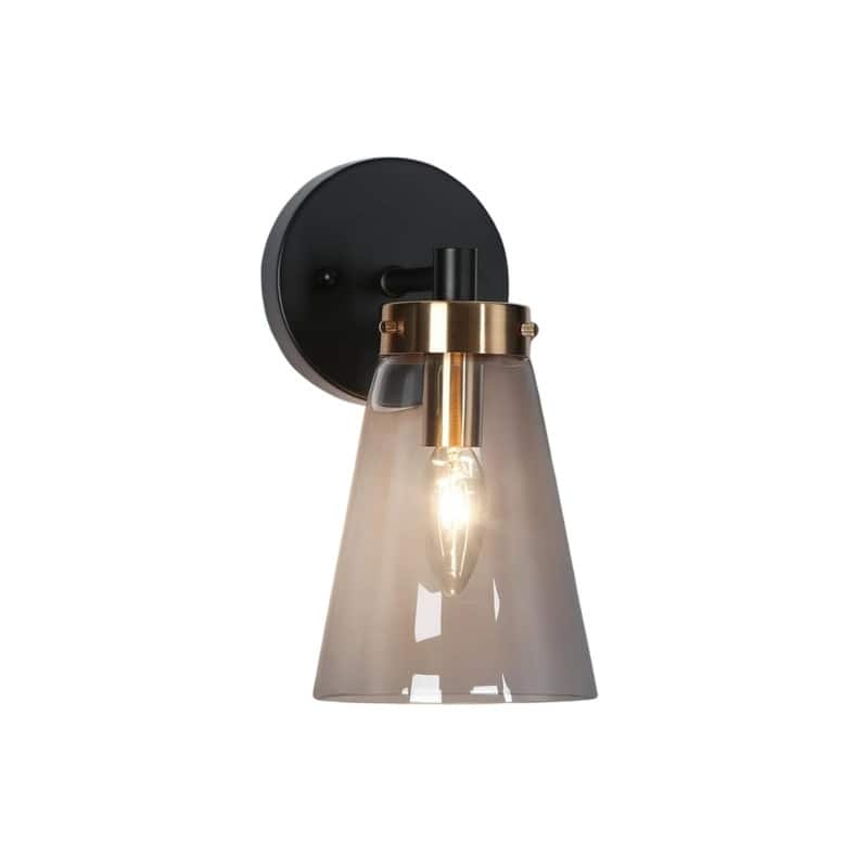 Farmhouse bulb lights black gold bedroom lights glass, metal wall light