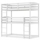 preview thumbnail 16 of 16, Twin over Twin over Twin High Quality Pine Wood Frame Triple Bunk Bed with High Guardrails