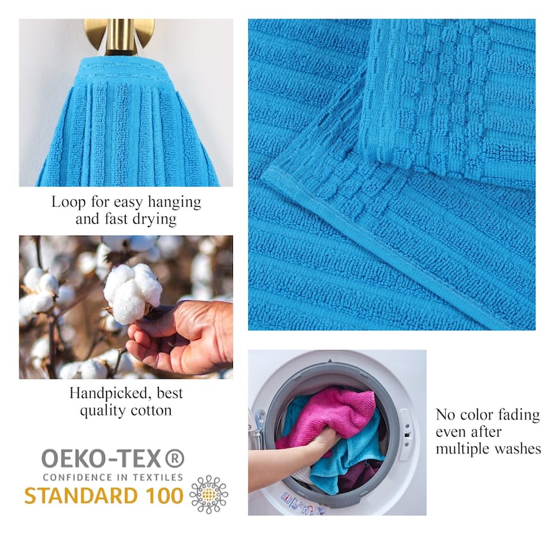 Superior Soho Ribbed Cotton Hand Towel Set of 4