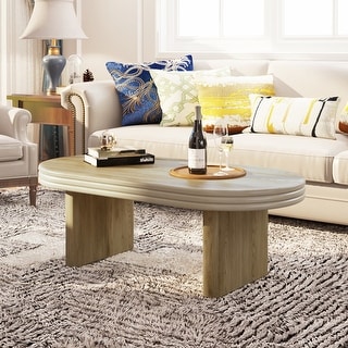 Mid Century Modern Oval Fluted Coffee Table - Bed Bath & Beyond - 43568304