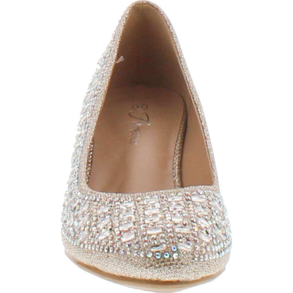 Shop Forever Womens Low Wedge Heel Closed Toe Wedding Party Dress