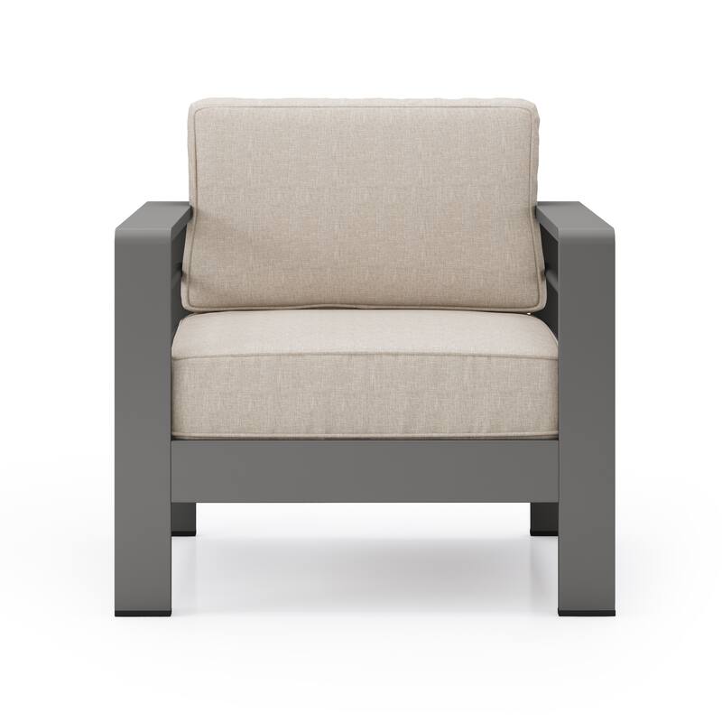 Christopher Knight Home Cape Coral Outdoor Aluminum Club Chair with Optional Sunbrella Cushions