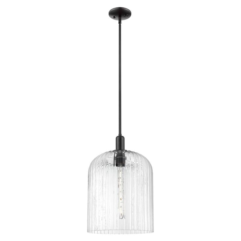 Innovations Lighting Downtown Urban - Bridal Veil - 1 Light 12" Stem Hung Mini Pendant - Clear Shade/Matte Black