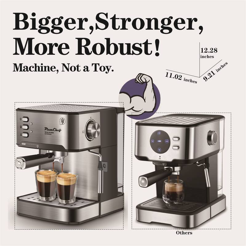 20 Bar Espresso Machine w/ Milk Frother, Single & Double Shot, ESE Pod Compatible