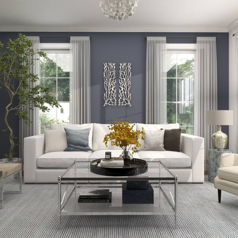 Silver Aluminum Metal Inspired Coral Wall Decor (Set of 2) - Silver or Gold