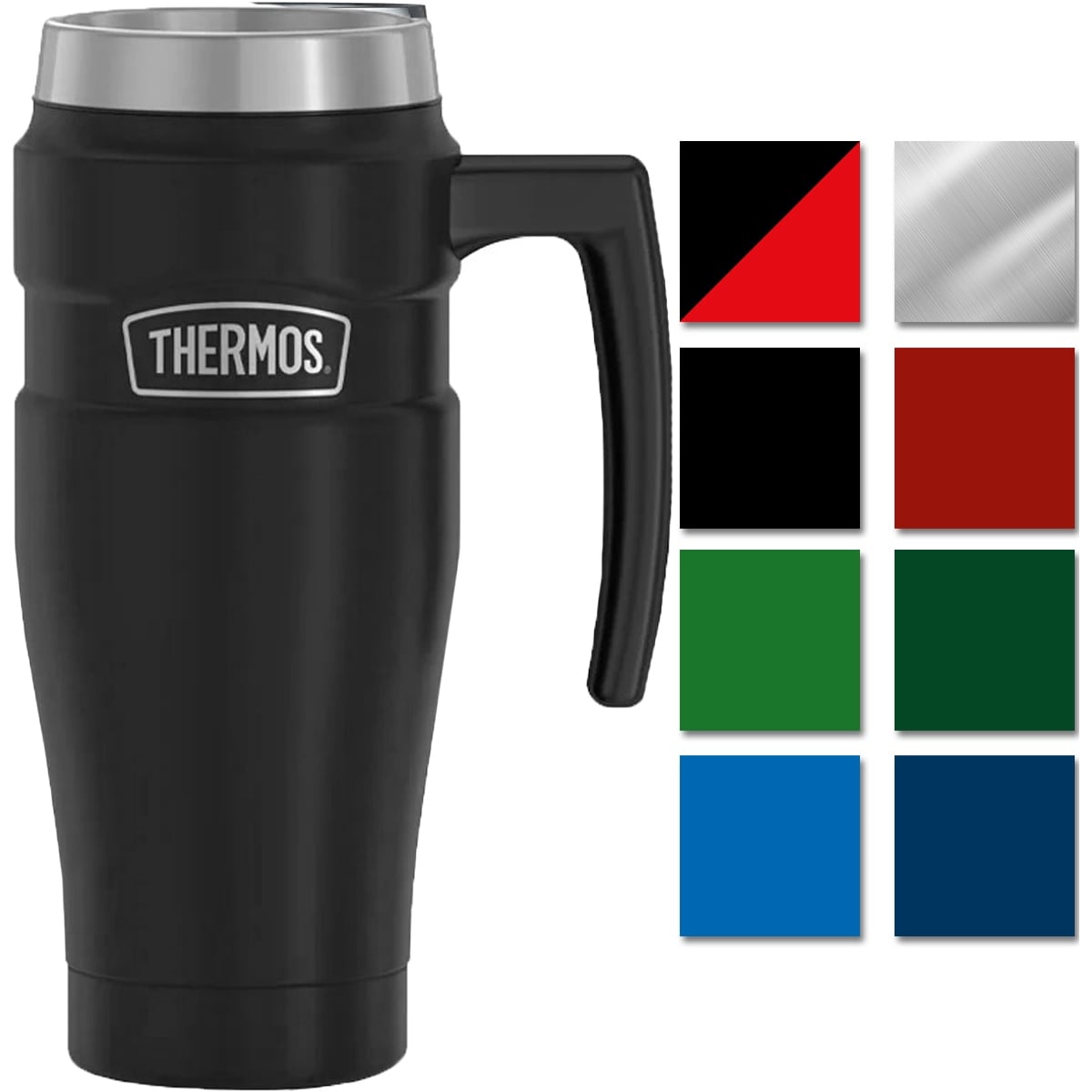 NEW Thermos Plastic Outer Travel Mug 470 ml S/Steel Insulated Interior Coloured 