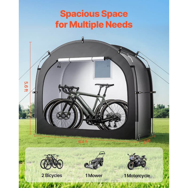 Waterproof Outdoor Bike Storage Tent for 1-2 Bikes with Ventilation - 76.77 x 31.89 x 68.11 in