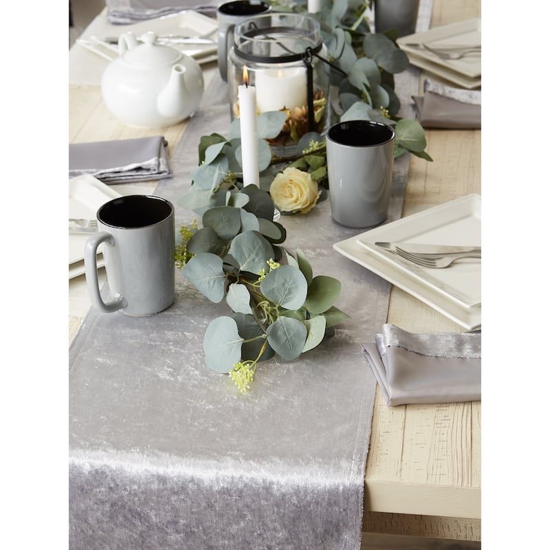 DII Black Velvet Table Runner