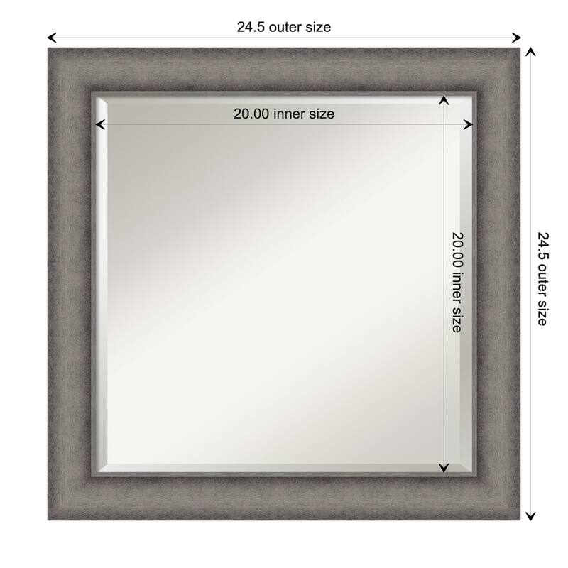 Burnished Concrete Beveled Wood Framed Wall Mirror - Burnished Concrete - Glass Size 20x20