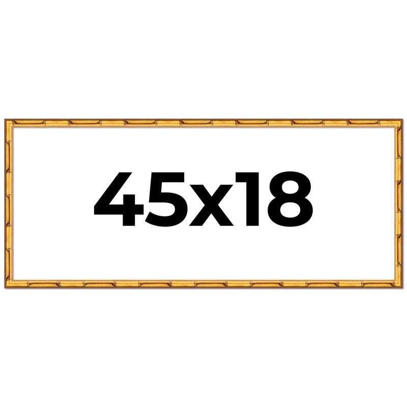45x18 Frame Gold Bamboo Picture Frame Modern Photo Frame Includes UV Acrylic Shatter Guard Front Acid Free Foam Backing Board