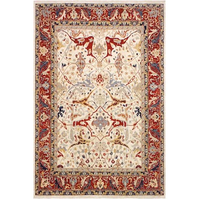 Shabby Chic Ziegler Adeline Ivory Rust Hand-Knotted Wool Rug - 11'10'' x 14'8''