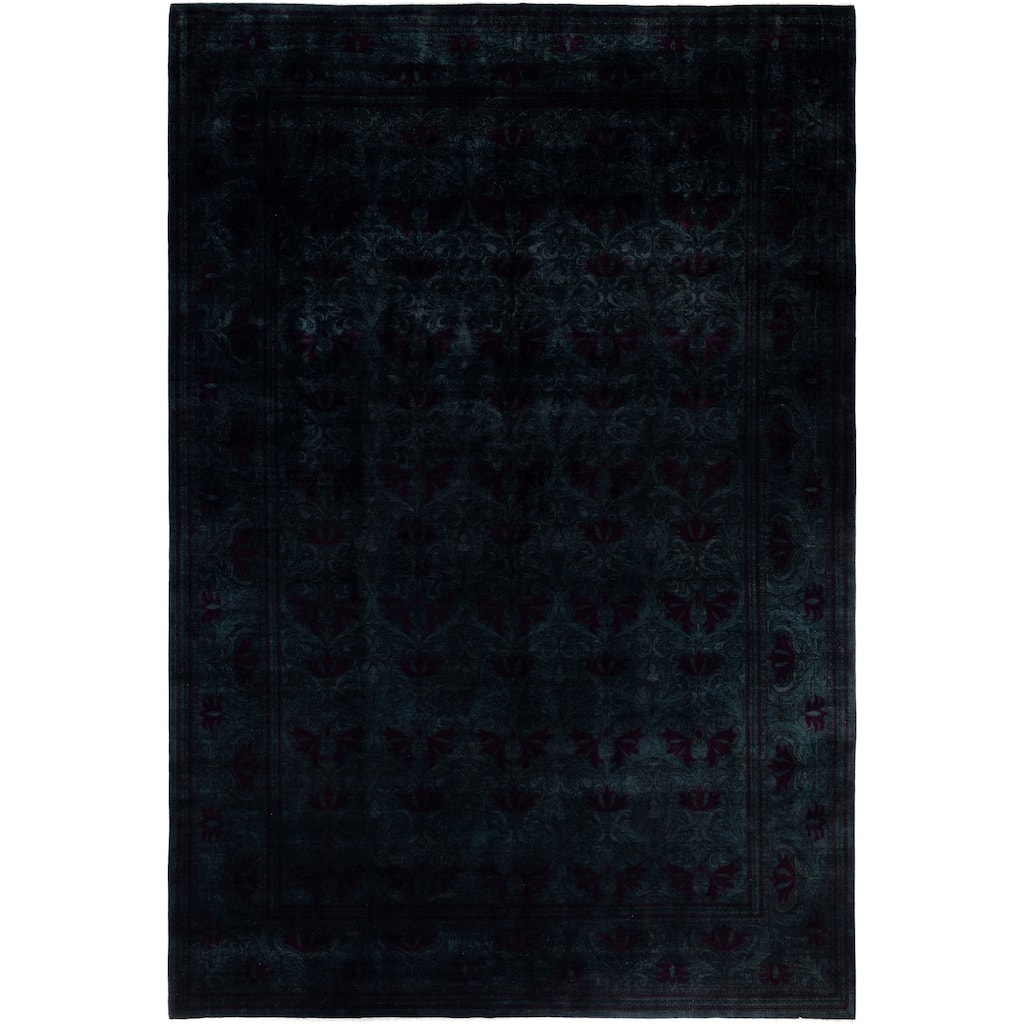 Overdyed One-of-a-Kind Hand-Knotted Area Rug - Green - 10' 4" x 15' 3"