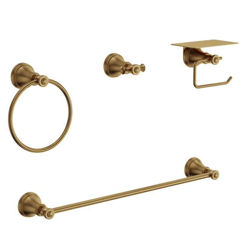 4-Piece Bathroom Accessories Set Bathroom Hardware Set - Brushed Gold