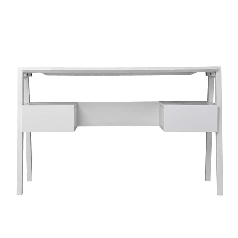 Harper Blvd Carmona Midcentury Modern White Wood Desk with Storage