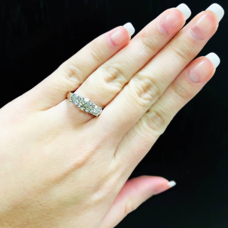 Auriya 14k Gold 1 3/4ctw 3-Stone Diamond Engagement Ring (I-J, I1-I2)