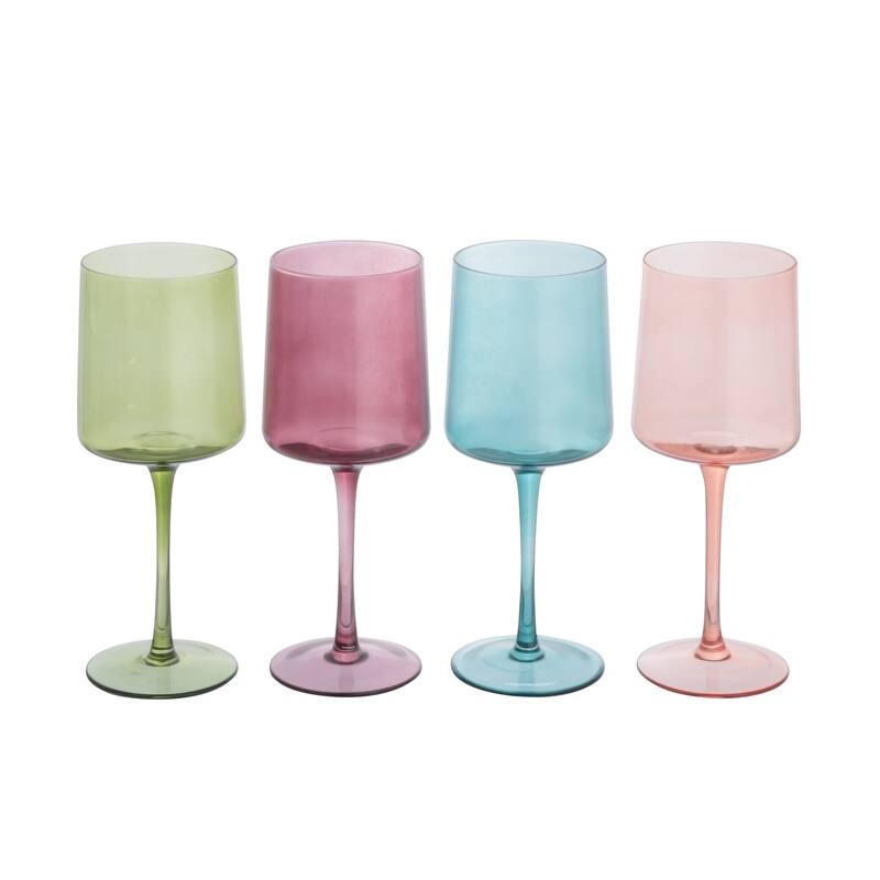 Wine Glasses - 3.3"L x 3.3"W x 8.0"H - Pink