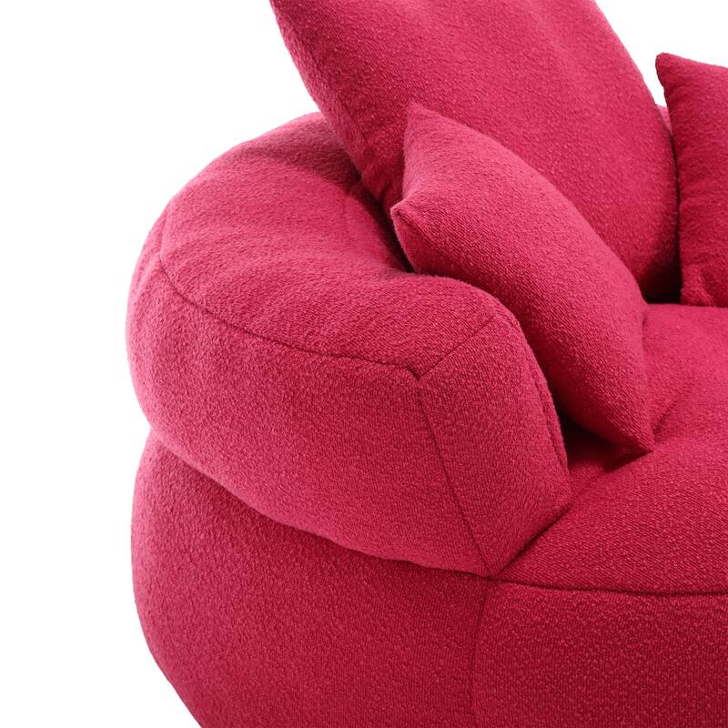 Chenille Sponge Single Sofa, Oversized Round Accent Chair Sleeper Couch Chaise Lounges for Living Room Bedroom Projection Room