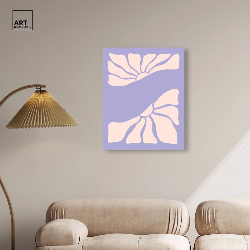 Split in two Flower Canvas by Art Remedy, Gallery Wrapped