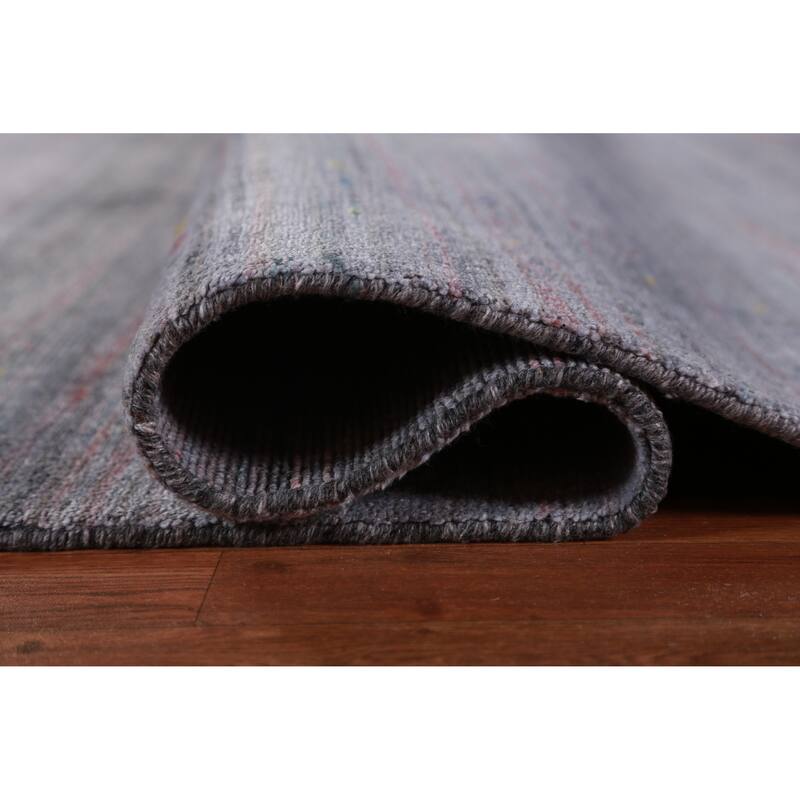 Hand Knotted Oriental 100% Wool Carpet Tribal Tribal Greys & Charcoal Gabbeh Area Rug - 11' 11'' X 8' 10''