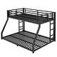 preview thumbnail 8 of 6, Metal Full XL over Queen Bunk Bed for Teens and Adults, Black