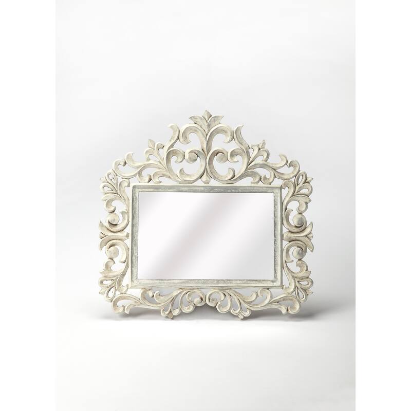 Butler Favart White Carved Wall Mirror - A - White - A