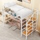 preview thumbnail 3 of 23, Twin Metal Loft Bed with Storage Ladder & Upper Grid Shelf - 250LB Capacity