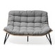 preview thumbnail 18 of 32, All-Weather PE Rattan Double Papasan Chair Loveseat with Soft Cushion for Indoor Outdoor Grey